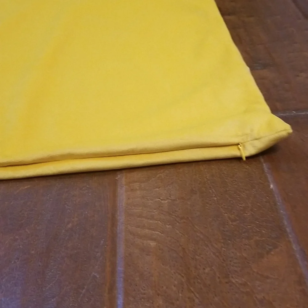 Velvet Yellow Throw Pillow Cover